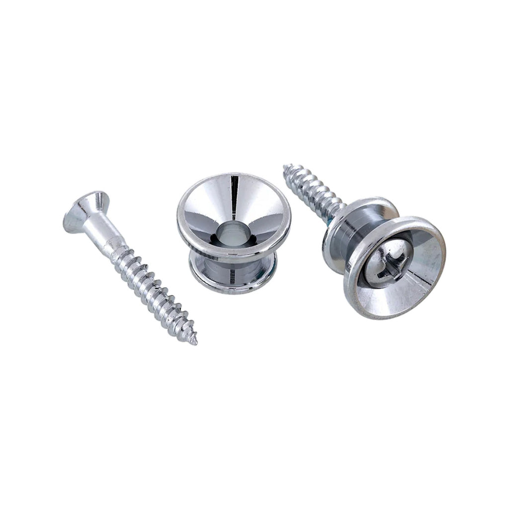 Allparts AP-0670 Chrome Standard Guitar Strap Buttons, Pack of Two